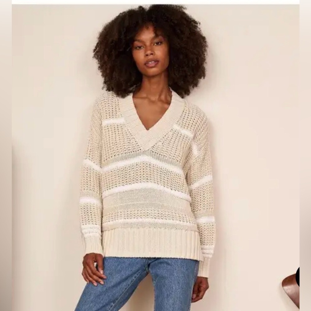 LA LIGNE Plage Sweater tan and white medium